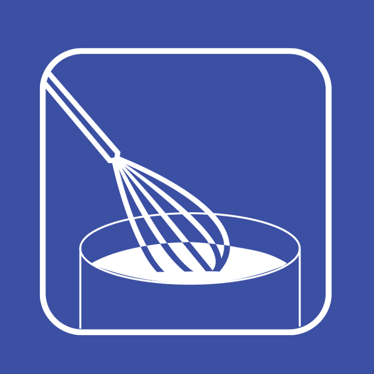 Ajouter le contenu du sachet (160 g) et mélanger jusqu’à obtention d’une préparation homogène. 