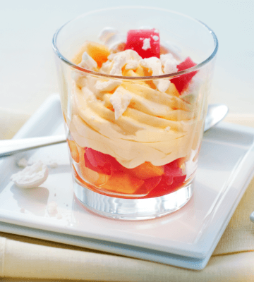 Melon mariné et Crème mousse à l’orange