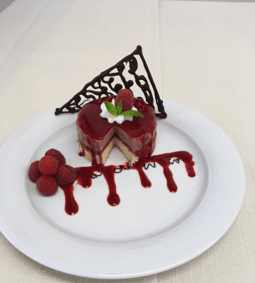 Entremet chocolat framboises