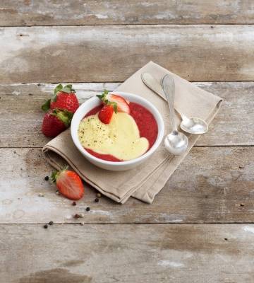 Feurige Erdbeer-Vanille Crème