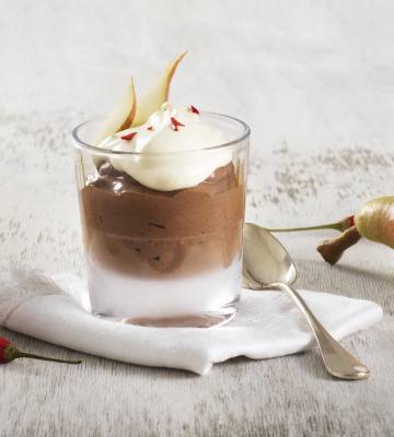 Feuriges Schoggi-Birnen-Parfait