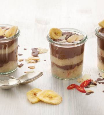 Feuriger Schoggi-Bananen-Becher 