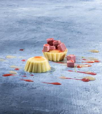 Flan Vanille Dawa Care avec de tendres dés de framboises