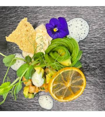 Lachs in zwei Texturen